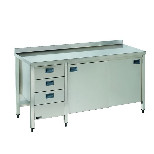 PRODUITS EN ACIER INOXYDABLE/PLAN DE TRAVAIL AVEC PLACARD (600 mm)-DF616L