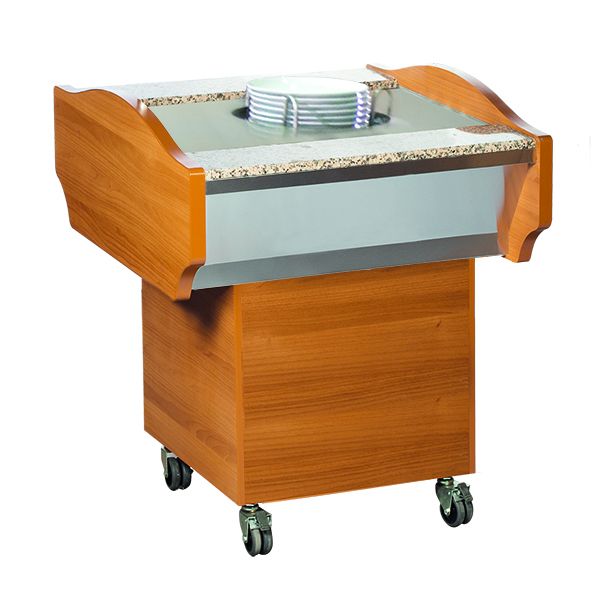 BUFFET DE SALADE/DISTRIBUTEUR D’ASSIETTES MOBILE-SMHPLTC