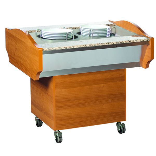 BUFFET DE SALADE/DISTRIBUTEUR D’ASSIETTES MOBILE-SMHPLC