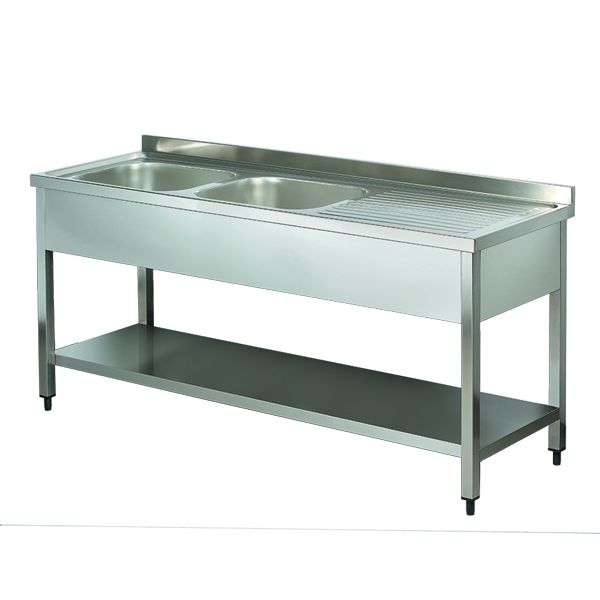 PRODUITS EN ACIER INOXYDABLE/ÉVIER AVEC 2 CUVES (60cm)-SNB616DL